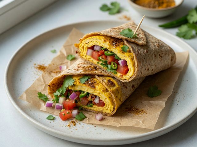Indian Masala Omelette Wrap