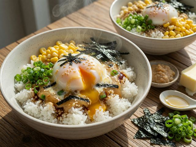 Japanese Miso Butter Soft Eggs over Warm Rice Bowls