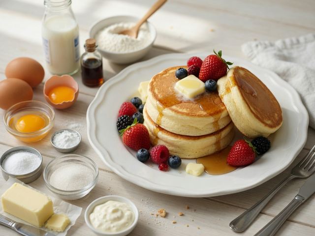 Japanese Soufflé Pancakes with Fresh Berries