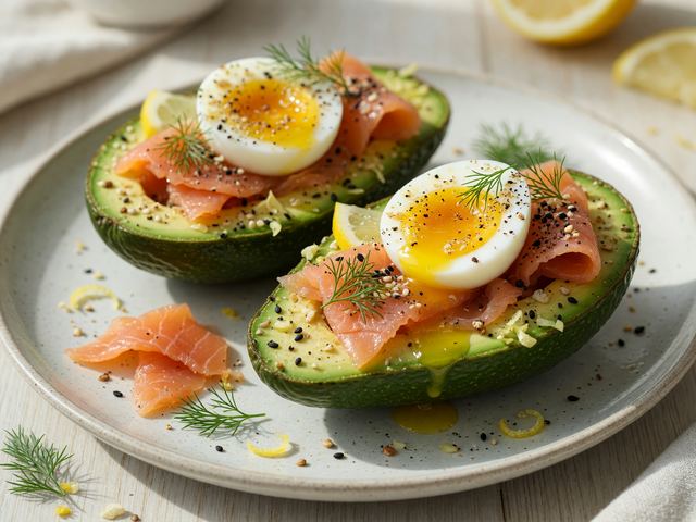Keto Avocado Salmon Breakfast Boats