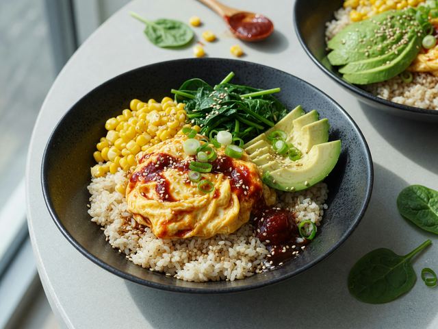 Korean Gochujang Soft-Scramble Breakfast Bowls
