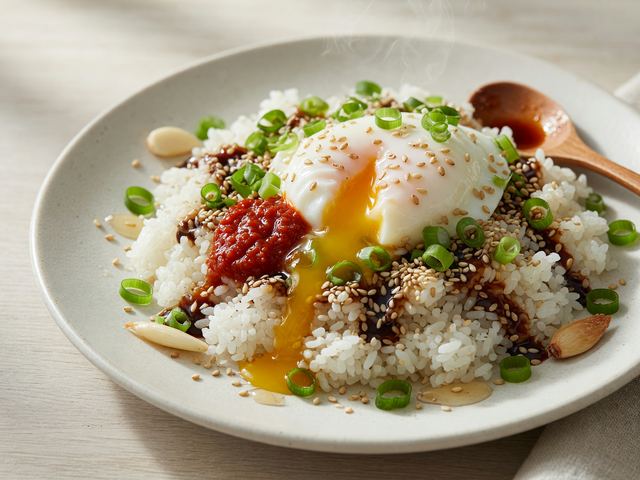 Korean Soft Egg Rice Breakfast Bowl