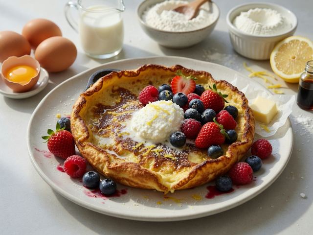 Lemon Ricotta Dutch Baby with Fresh Berries