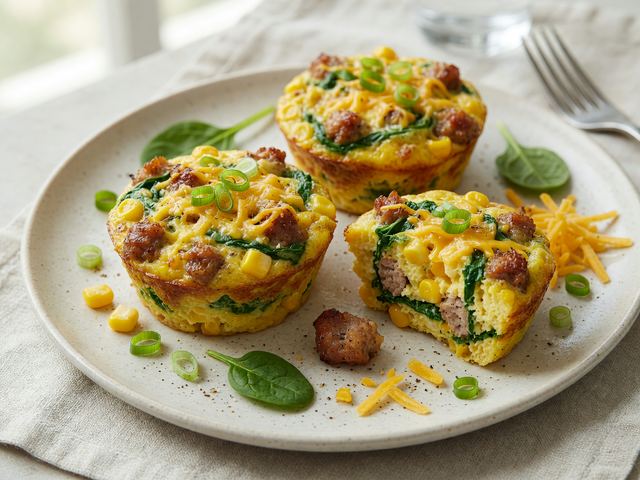 Make-Ahead Turkey Sausage & Sweet Corn Egg Muffins