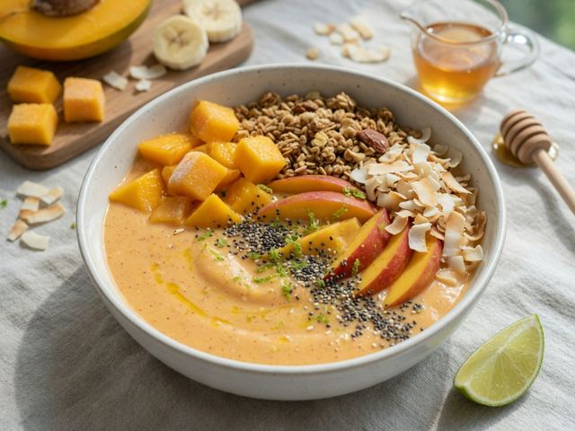 Mango Coconut Smoothie Bowl with Crunchy Toppings
