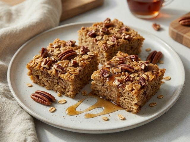 Maple Pecan Baked Oatmeal Squares