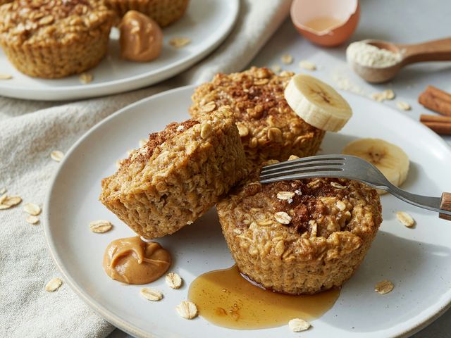 Meal-Prep High-Protein Banana Baked Oatmeal Cups