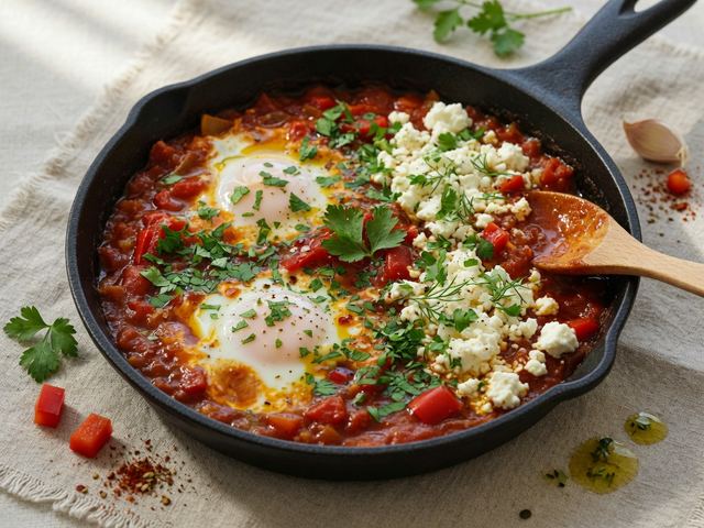 Mediterranean Shakshuka with Feta and Herbs