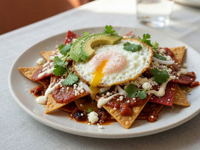 Mexican Chilaquiles with Fried Egg