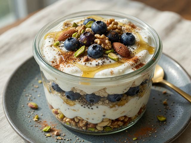 Muscle-Building Greek Yogurt Parfait with Nuts
