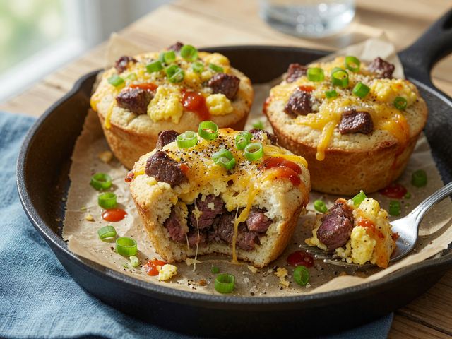 Muscle-Building Steak and Egg Biscuit Cups
