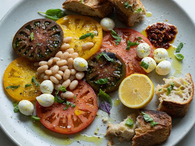 No-Cook Heirloom Tomato & White-Bean Breakfast Boards