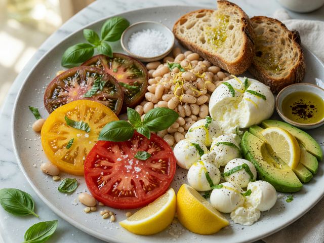 No-Cook Heirloom Tomato & White-Bean Breakfast Boards