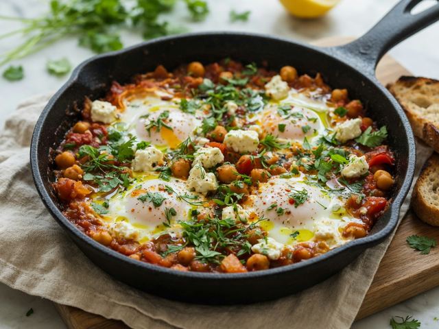 One-Pan Shakshuka with Chickpeas, Feta & Herbs