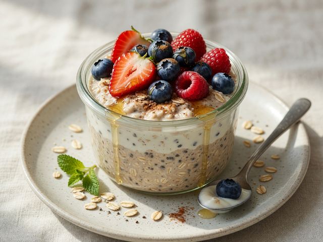 Overnight Protein Oats with Berries