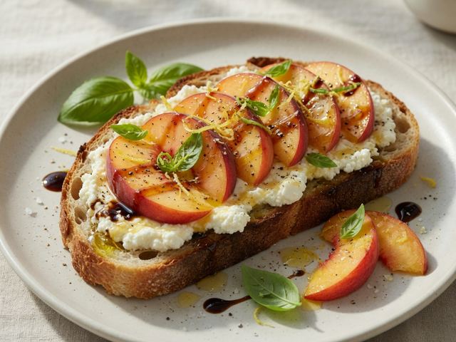 Peach Ricotta Toast