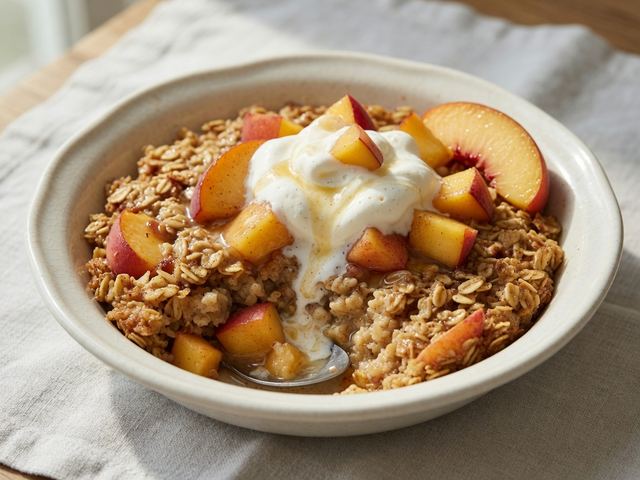Peaches & Cream Baked Oatmeal