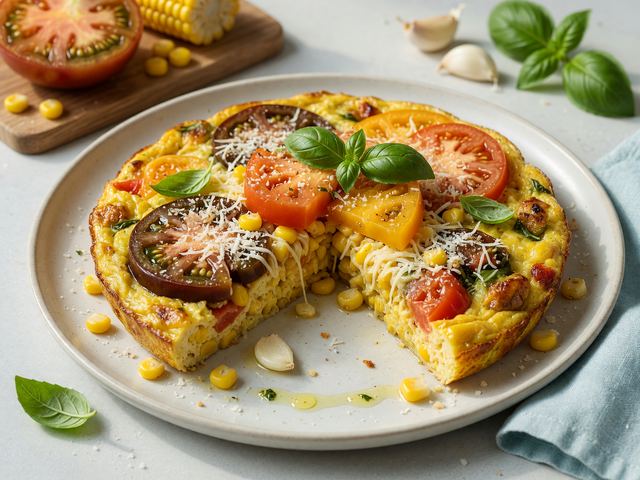 Peak Heirloom Tomato & Sweet Corn Frittata