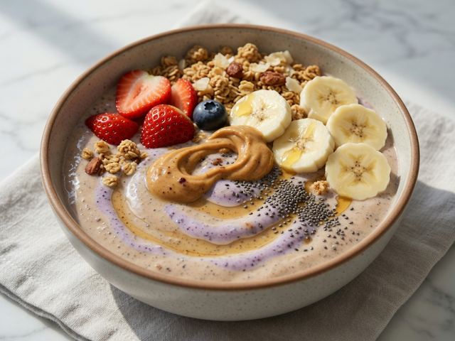 Peanut Butter Banana Protein Smoothie Bowl