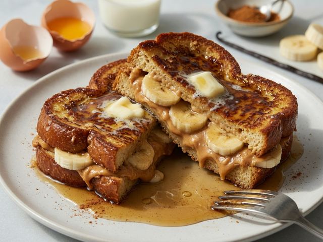 Peanut Butter Banana Stuffed French Toast