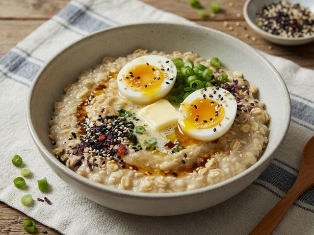 Savory Miso Butter Oat Bowls with Soft-Boiled Eggs