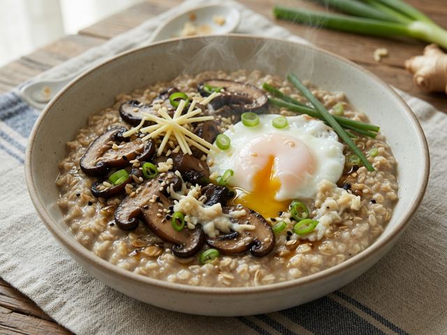Savory Miso Mushroom Oatmeal Bowl
