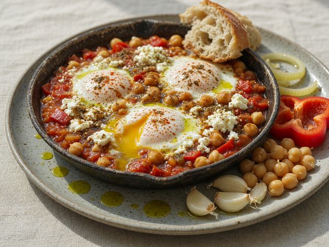 Shakshuka with Chickpeas and Feta
