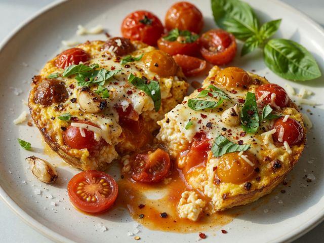 Sheet-Pan Burst Cherry Tomato Cottage Cheese Egg Bakes