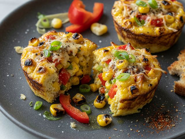 Sheet-Pan Charred Corn & Pepper Egg Cups