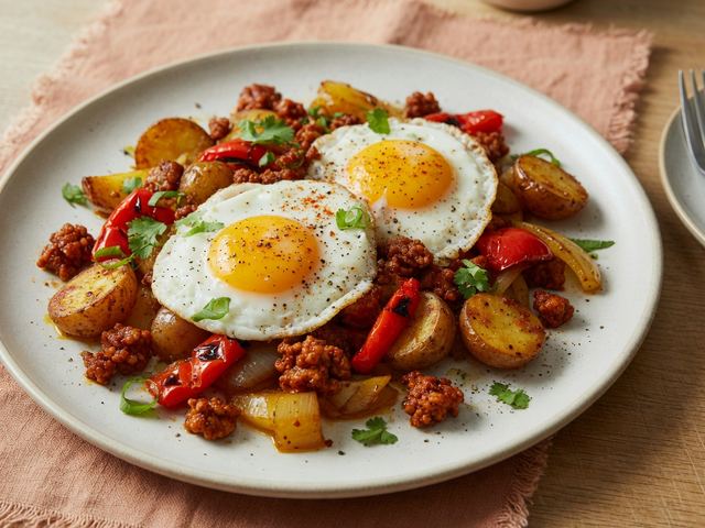 Sheet-Pan Chorizo Breakfast Hash with Eggs