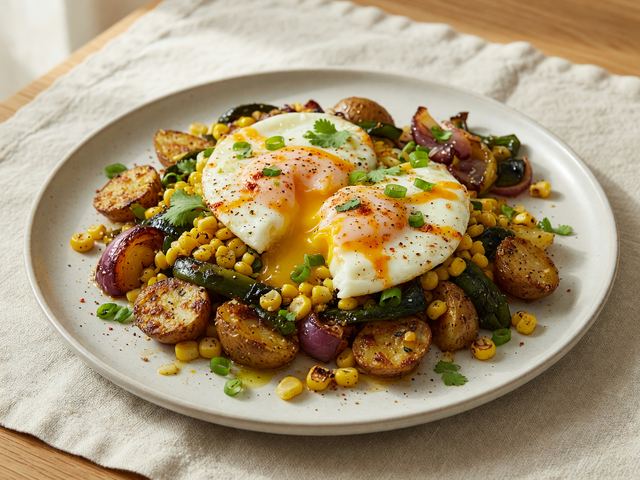 Sheet-Pan Pepper Jack Egg & Corn Breakfast Hash