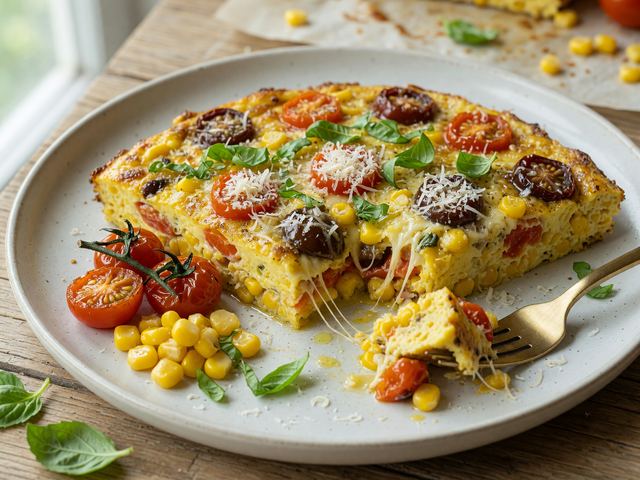 Sheet-Pan Sweet Corn & Heirloom Tomato Breakfast Frittata