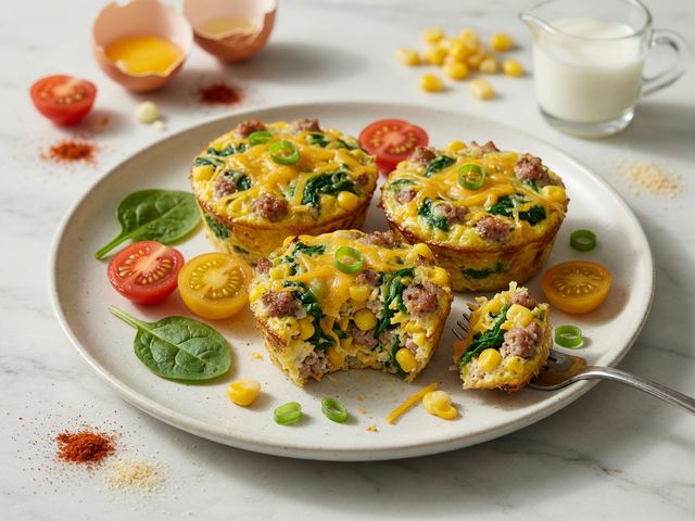 Sheet-Pan Sweet Corn & Turkey Sausage Egg Bites