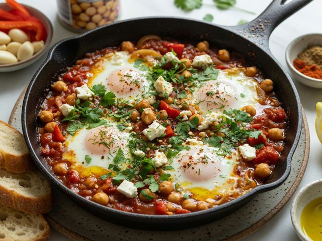 Skillet Chickpea Shakshuka with Feta & Herbs