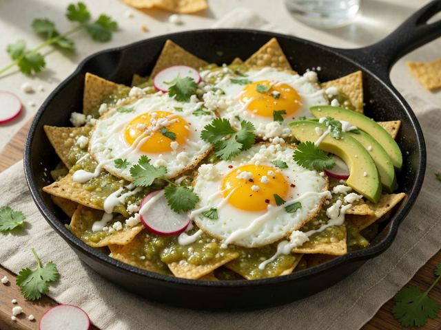 Skillet Chilaquiles Verdes with Sunny-Side Eggs