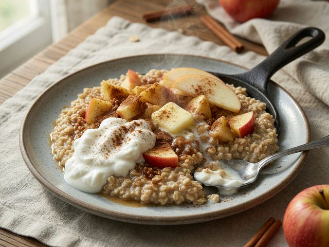 Skillet Honeycrisp Apple Cinnamon Oatmeal Bowls