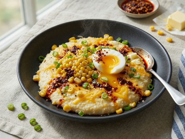 Southern Chili-Crisp Grits Bowls with Soft Eggs & Sweet Corn