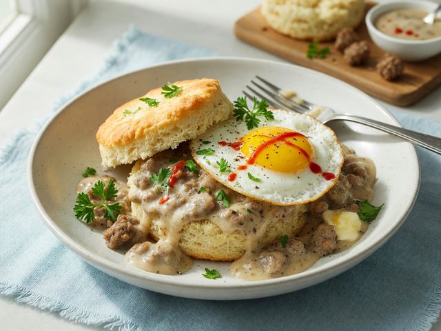 Southern Sausage Gravy Biscuit Breakfast Bowls