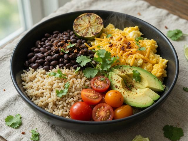 Southwest Black Bean Breakfast Burrito Bowls