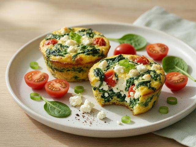 Spinach Feta Baked Egg Muffins