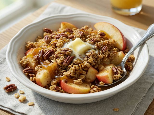 Stovetop Honeycrisp Apple Cinnamon Breakfast Crisp