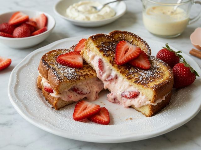 Strawberry Cream Cheese Stuffed French Toast