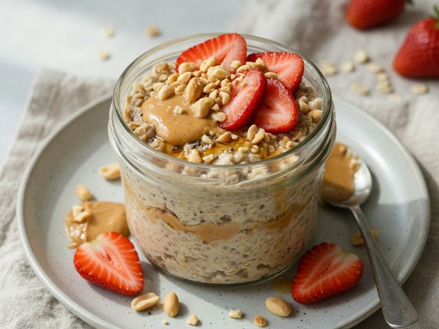 Strawberry Peanut Butter Overnight Oats