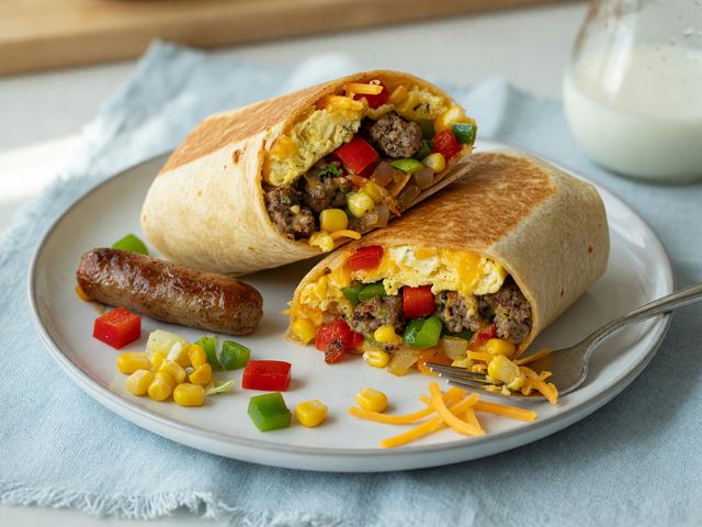 Sunday-Batch Freezer Breakfast Burritos with Eggs, Sausage & Peppers