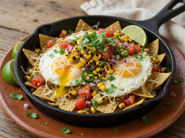 Tex-Mex Migas Skillet with Charred Corn Pico