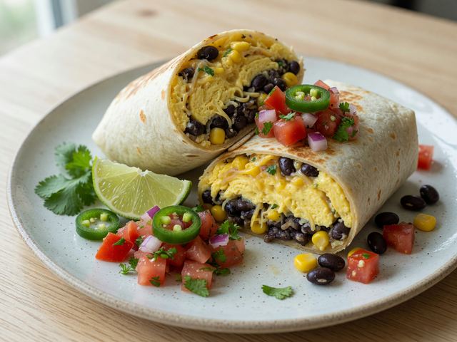 Tex-Mex Soft-Scramble Breakfast Burritos with Fresh Pico