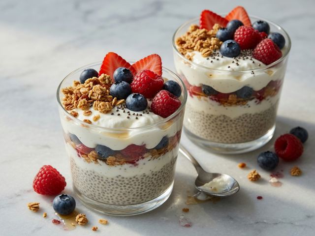 Vanilla Chia Pudding Parfaits with Mixed Berries