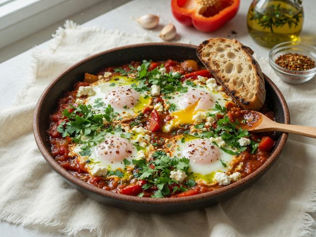 Weekend Shakshuka with Feta and Herbs