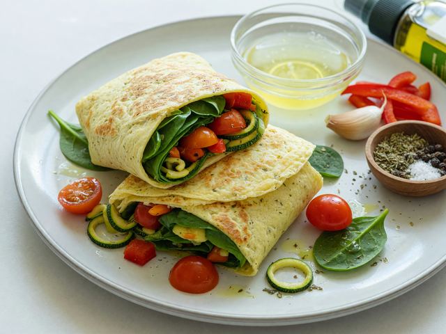 Weight-Loss Egg-White Veggie Wrap Stacks