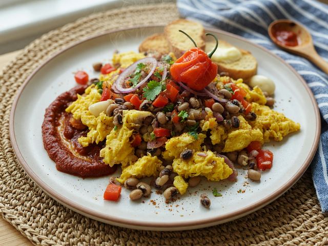 West African Bean and Egg Scramble